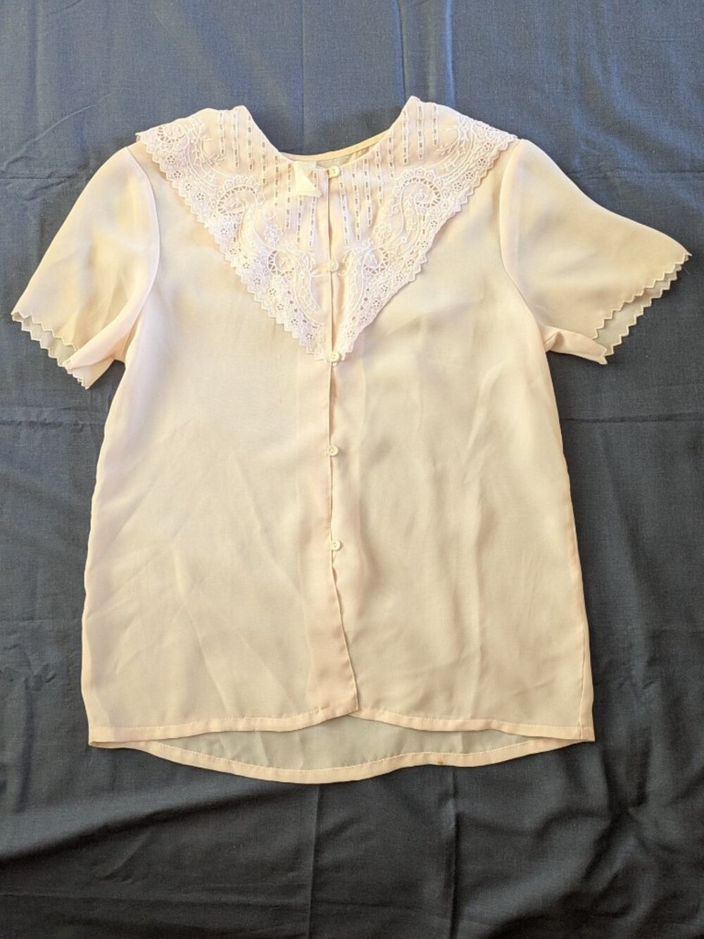 Light Pink Sheer Lace Blouse